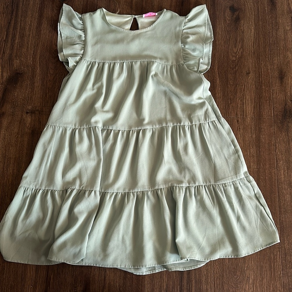 Pink Lily Sage Green Mini Dress